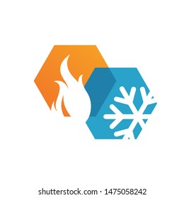 Abstract Heating And Cooling Hvac Logo Design Vector Business Company