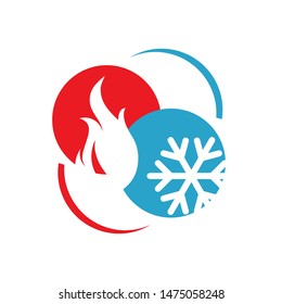 abstract heating and cooling hvac logo design vector business company
