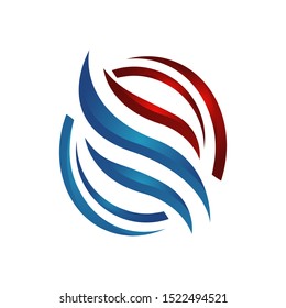 Abstract Heating And Cooling Hvac Logo Design Vector Business Company