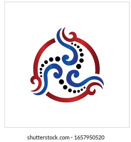 abstract heating and cooling hvac logo design vector business company