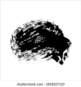 Abstract hedgehog hand-drawn with black ink and brush. Isolated on white.