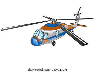 abstract helicopter isolated on a white background