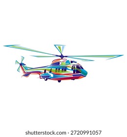 Abstrakte Helikopter-Vektorgrafik mit schönen bunten Linien