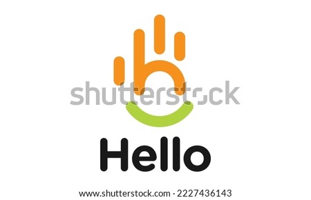 abstract hello smile logo template