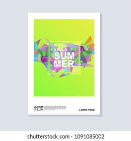 Abstract hello summer cover design with facets or geometric shape
