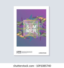 Abstract hello summer cover design with facets or geometric shape