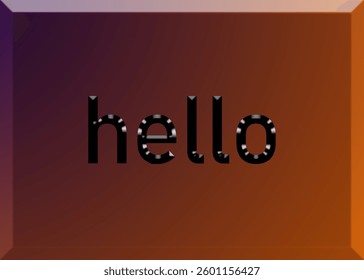 Abstract hello Text Effect Design Purple Background