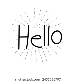 Abstract Hello text lettering ,vector illustration
Hand drawing word, white on black. Painting for websites, blogs, textiles, T-shirts