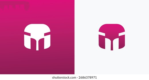 El concepto de logotipo de casco Abstractas muestra la resistencia con su diseño elegante