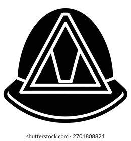 Capacete abstrato com ilustração de vetor triângulo em preto e branco