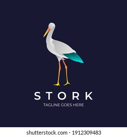 Abstract Heron Stork Illustration Vector Template. Suitable for Creative Industry, Multimedia, entertainment, Educations, Shop, and any related business