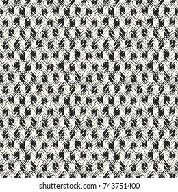 Abstract Herringbone Textured Subtle Checked Motif. Seamless Pattern.