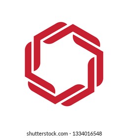 Abstract hex logo template vector icon design
