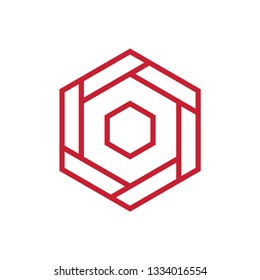 Abstract hex logo template vector icon design