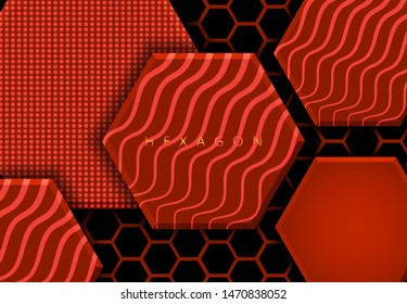 Abstract Hexagon 3D Vector Template Logo Design Illustration , Geometry Gradient Wallpaper Element Cover Emblem Isolated Pattern , Tecnology Circle Light Texture Graphic