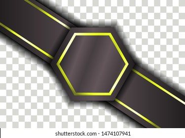 Abstract Hexagon 3D Vector Template Logo Design Illustration , Geometry Gradient Wallpaper Element Cover Emblem Isolated Pattern , Tecnology Circle Light Texture Graphic blank tranparant