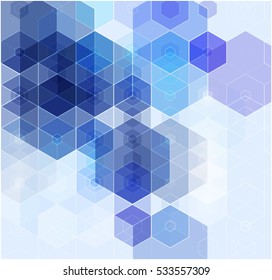abstract hexagon background blue