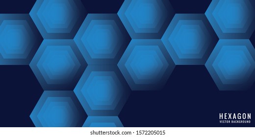 Abstract hexagon background with blue color