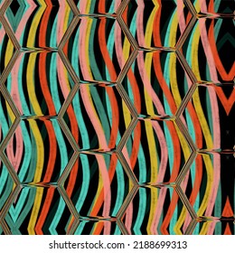 Abstract hexagon background. Colorful geometric background.
