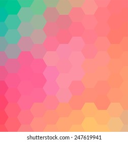 Abstract hexagon background. Colorful geometric background. 