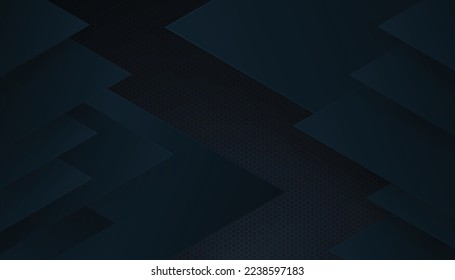 Abstract Hexagon Background with Dark Blue Overlap Shape. Vector Illustration