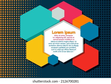 Abstract hexagon background design template illustration