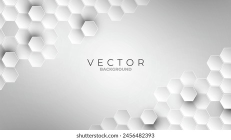 Diseño Abstractas del fondo del hexágono, Fondo de pantalla blanco del Vector del hexágono