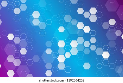 Abstract hexagon background. Futuristic geometric minimalism. Blue hexagon shape. Technology polygonal design.