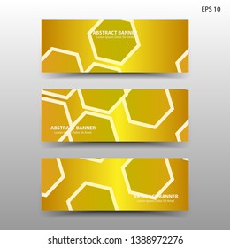 abstract hexagon background geometric with gold color for banner,web,flyer,brochure - vector