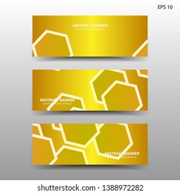 abstract hexagon background geometric with gold color for banner,web,flyer,brochure - vector