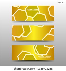 abstract hexagon background geometric with gold color for banner,web,flyer,brochure - vector