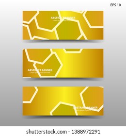 abstract hexagon background geometric with gold color for banner,web,flyer,brochure - vector
