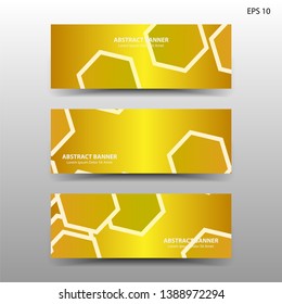 abstract hexagon background geometric with gold color for banner,web,flyer,brochure - vector