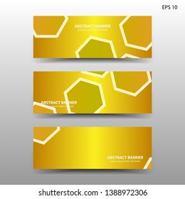abstract hexagon background geometric with gold color for banner,web,flyer,brochure - vector