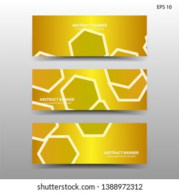 abstract hexagon background geometric with gold color for banner,web,flyer,brochure - vector