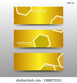 abstract hexagon background geometric with gold color for banner,web,flyer,brochure - vector