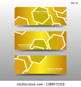 abstract hexagon background geometric with gold color for banner,web,flyer,brochure - vector