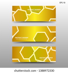 abstract hexagon background geometric with gold color for banner,web,flyer,brochure - vector