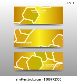 abstract hexagon background geometric with gold color for banner,web,flyer,brochure - vector