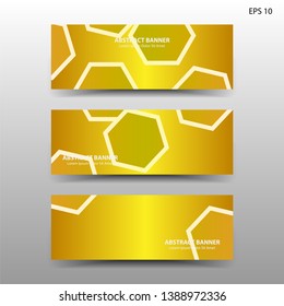 abstract hexagon background geometric with gold color for banner,web,flyer,brochure - vector