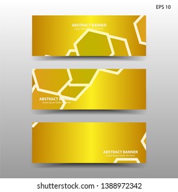 abstract hexagon background geometric with gold color for banner,web,flyer,brochure - vector