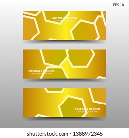 abstract hexagon background geometric with gold color for banner,web,flyer,brochure - vector
