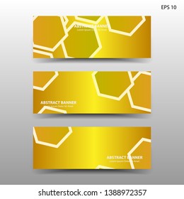 abstract hexagon background geometric with gold color for banner,web,flyer,brochure - vector
