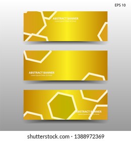 abstract hexagon background geometric with gold color for banner,web,flyer,brochure - vector