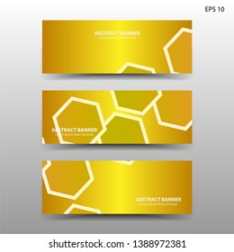 abstract hexagon background geometric with gold color for banner,web,flyer,brochure - vector