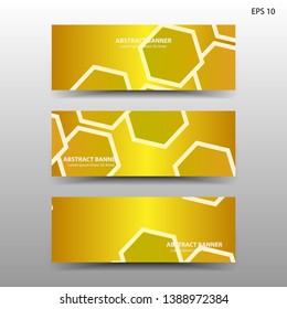 abstract hexagon background geometric with gold color for banner,web,flyer,brochure - vector