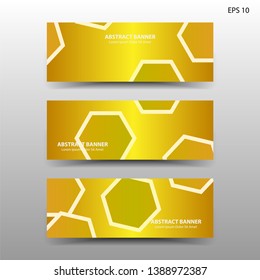 abstract hexagon background geometric with gold color for banner,web,flyer,brochure - vector