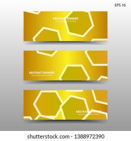 abstract hexagon background geometric with gold color for banner,web,flyer,brochure - vector