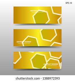abstract hexagon background geometric with gold color for banner,web,flyer,brochure - vector