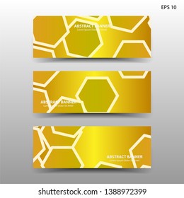 abstract hexagon background geometric with gold color for banner,web,flyer,brochure - vector